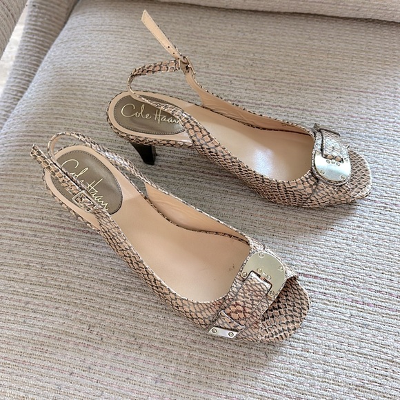 Cole Haan Snakeskin Kitten Heels 7.5 - Picture 3 of 12